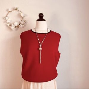 St. John Collection by Marie Gray Red Knit Blouse